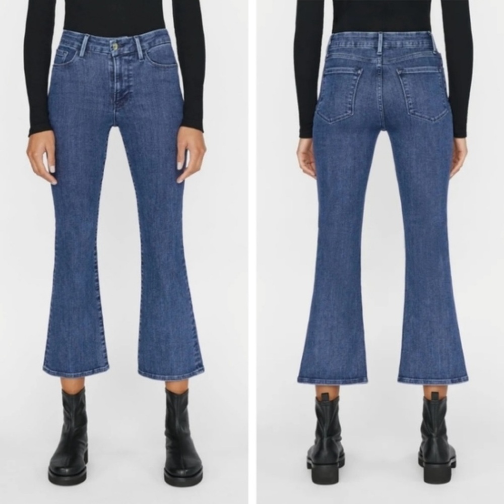 Frame Le Crop Mini Boot Jeans In Kinley Wash Size 25